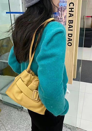 Alena Buckle Shoulder Bag Yellow