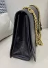 Bonnie Crush Leather Large Chain Shoulder Bag Black Gold