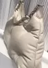 Maggie Leather Medium Shoulder Hobo Bag Grey White