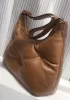 Maggie Leather Shoulder Hobo Bag Brown