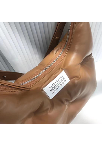 Maggie Leather Shoulder Hobo Bag Brown