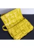 Mia 15 Square Pleated Leather Shoulder Bag Yellow