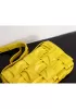 Mia 15 Square Pleated Leather Shoulder Bag Yellow