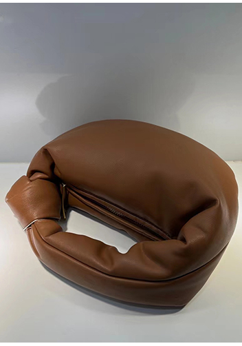 Dina Small Knotted Smooth Leather Tote Camel