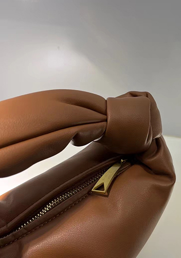 Dina Small Knotted Smooth Leather Tote Camel