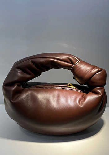 Dina Small Knotted Smooth Leather Tote Choco