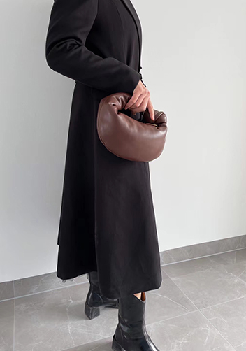 Dina Small Knotted Smooth Leather Tote Choco