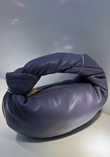Dina Small Knotted Smooth Leather Tote Dark Purple