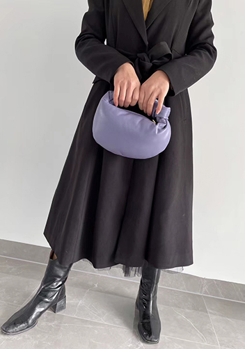 Dina Small Knotted Smooth Leather Tote Dark Purple