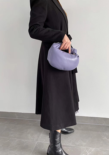 Dina Small Knotted Smooth Leather Tote Dark Purple