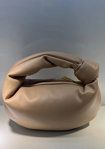 Dina Small Knotted Smooth Leather Tote Light Pink