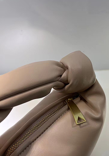 Dina Small Knotted Smooth Leather Tote Light Pink