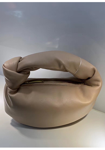 Dina Small Knotted Smooth Leather Tote Light Pink