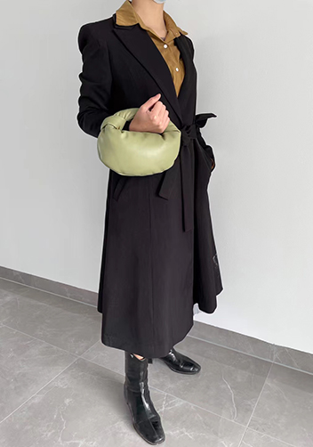 Dina Small Knotted Smooth Leather Tote Stone Green