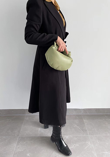 Dina Small Knotted Smooth Leather Tote Stone Green