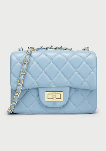 Adele Flap Mini Bag Faux Leather Blue