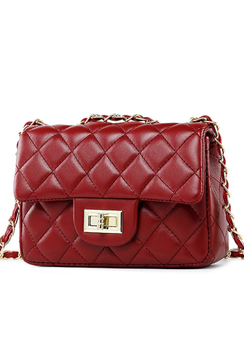 Adele Flap Mini Bag Faux Leather Burgundy