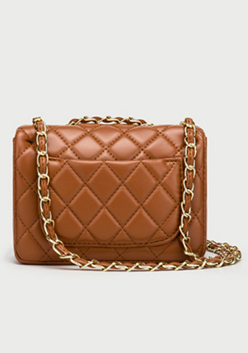 Adele Flap Mini Bag Faux Leather Camel
