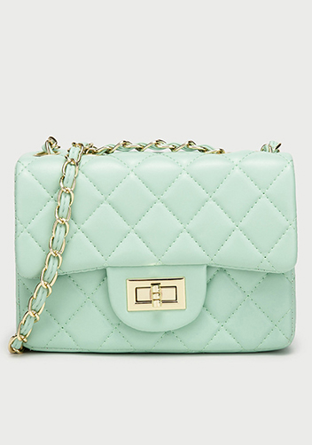 Adele Flap Mini Bag Faux Leather Green