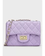 Adele Flap Mini Bag Faux Leather Purple