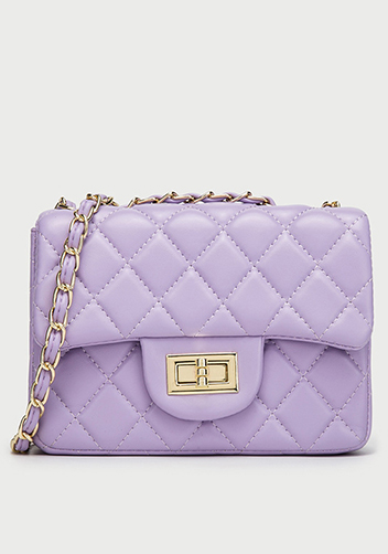 Adele Flap Mini Bag Faux Leather Purple