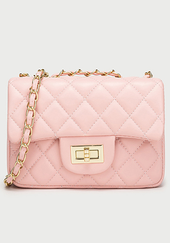 Adele Flap Mini Bag Faux Leather Pink