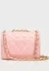 Adele Flap Mini Bag Faux Leather Pink