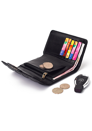 Kimberly Medium Wallet Lambskin Leather Black