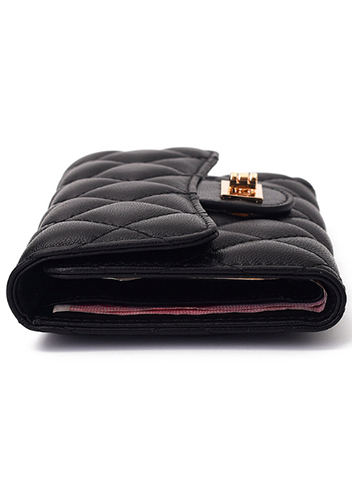 Kimberly Medium Wallet Lambskin Leather Black