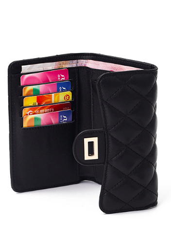Kimberly Medium Wallet Lambskin Leather Black