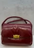 Mia Soft Leather Shoulder Bag Burgundy