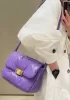 Mia Soft Leather Shoulder Bag Purple