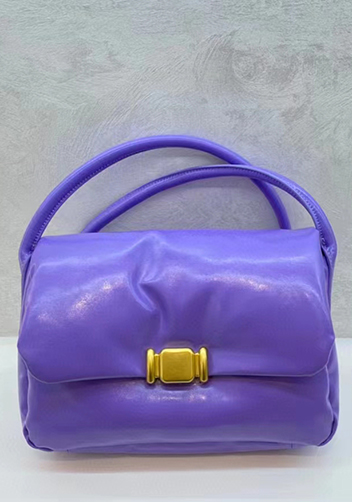 Mia Soft Leather Shoulder Bag Purple