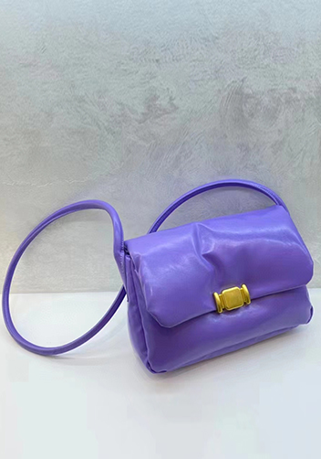 Mia Soft Leather Shoulder Bag Purple