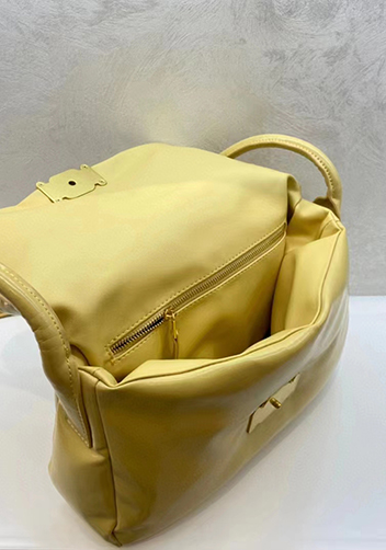 Mia Soft Leather Shoulder Bag Yellow