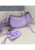 The Route 66 XS Studded Leather Shoulder Bag Purple