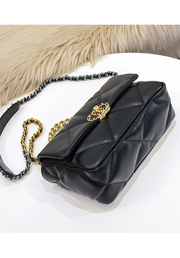 Adele Lilia Flap Small Bag Circle Hardware Black