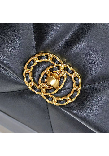 Adele Lilia Flap Small Bag Circle Hardware Black