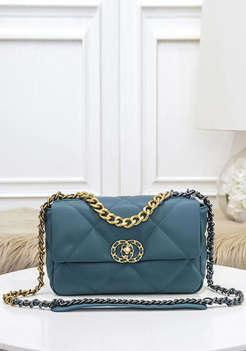 Adele Lilia Flap Small Bag Circle Hardware Blue