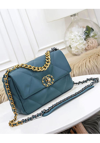 Adele Lilia Flap Small Bag Circle Hardware Blue