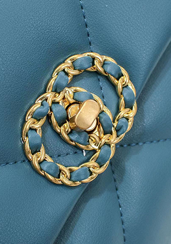 Adele Lilia Flap Small Bag Circle Hardware Blue