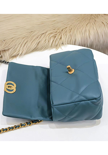 Adele Lilia Flap Small Bag Circle Hardware Blue