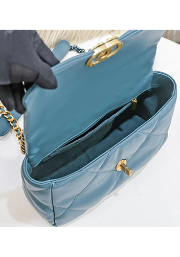 Adele Lilia Flap Small Bag Circle Hardware Blue