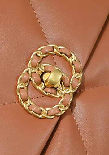 Adele Lilia Flap Small Bag Circle Hardware Brown