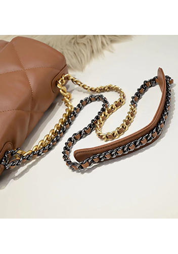 Adele Lilia Flap Small Bag Circle Hardware Brown