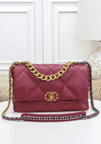 Adele Lilia Flap Small Bag Circle Hardware Burgundy