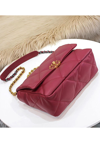 Adele Lilia Flap Small Bag Circle Hardware Burgundy
