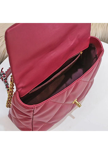 Adele Lilia Flap Small Bag Circle Hardware Burgundy