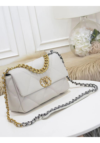 Adele Lilia Flap Small Bag Circle Hardware Cream