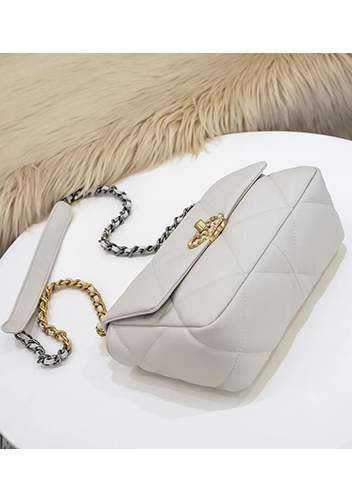 Adele Lilia Flap Small Bag Circle Hardware Cream